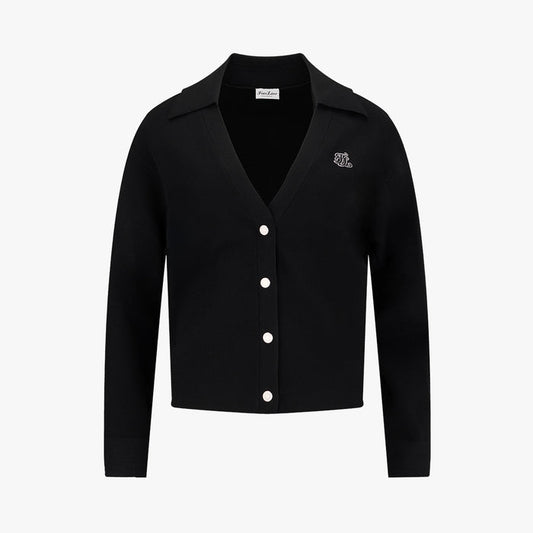Back Logo Jacquard Cardigan (Black)