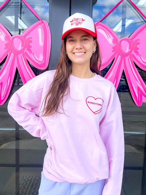 Bardstown Heart Embroidered Crewneck Sweatshirt
