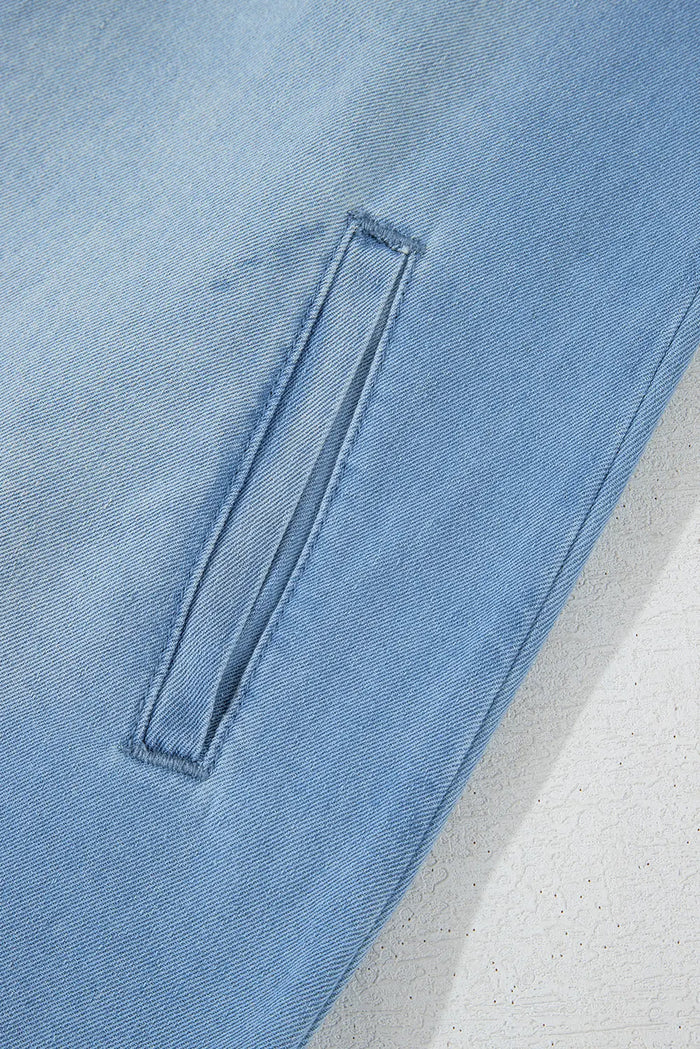 Shop Beau Blue Risen Medium Washed Denim Shirt Dress at eAura