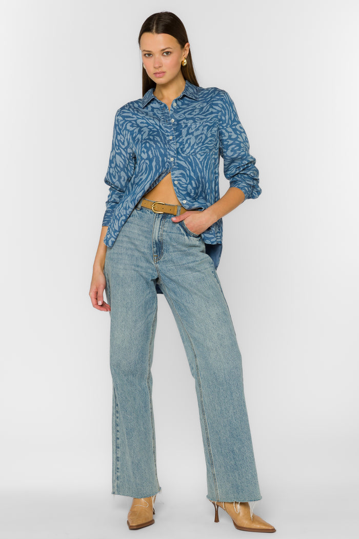 Bennett Blue Skin Shirt - Tops - Velvet Heart Clothing