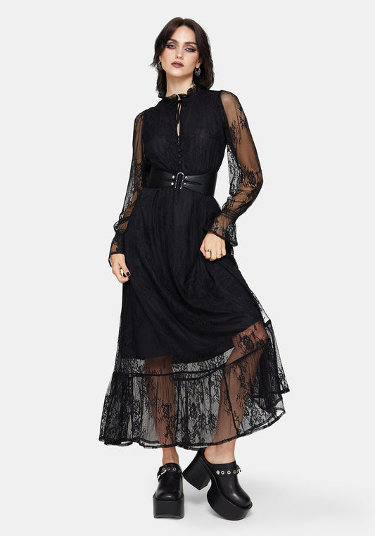 Bertha Lace Tiered Long Sleeve Maxi Dress