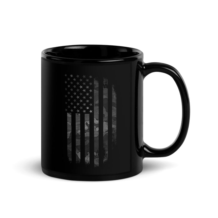 Black Camo American Flag Mug
