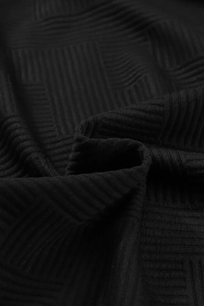 Black Solid Textured Flap Pocket Buttoned Shacket - Outerwear/Jackets