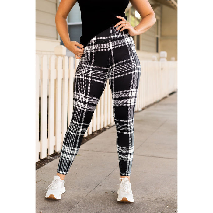 Black & White Plaid Leggings Women > Pants > Leggings Julia Rose