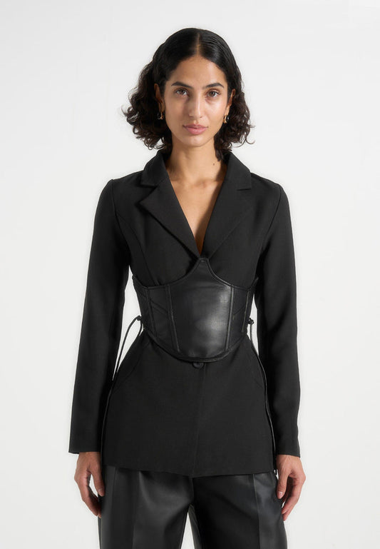 blazer-with-vegan-leather-corset-black