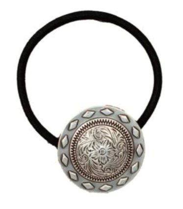 Blazin Roxx® Ladies Swirl Concho Black Hair Tie