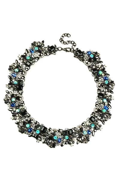 Blue Black Sloane Statement Necklace - Born To Glam