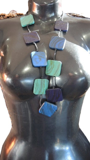Blue Squares Necklace