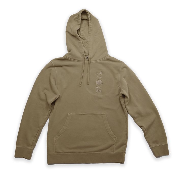 Blueberry Floral Hoodie featuring a cozy beige design with floral accents.