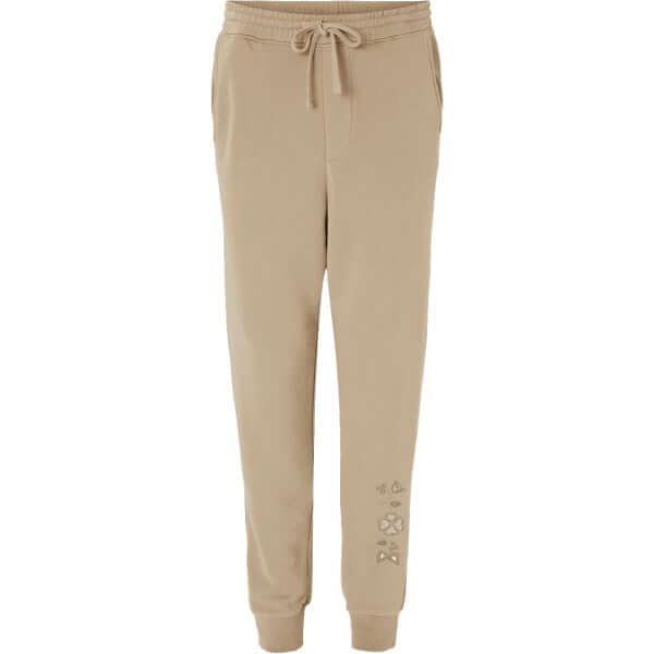 Blueberry Floral Joggers in beige, featuring pockets and a drawstring waist for ultimate comfort and style