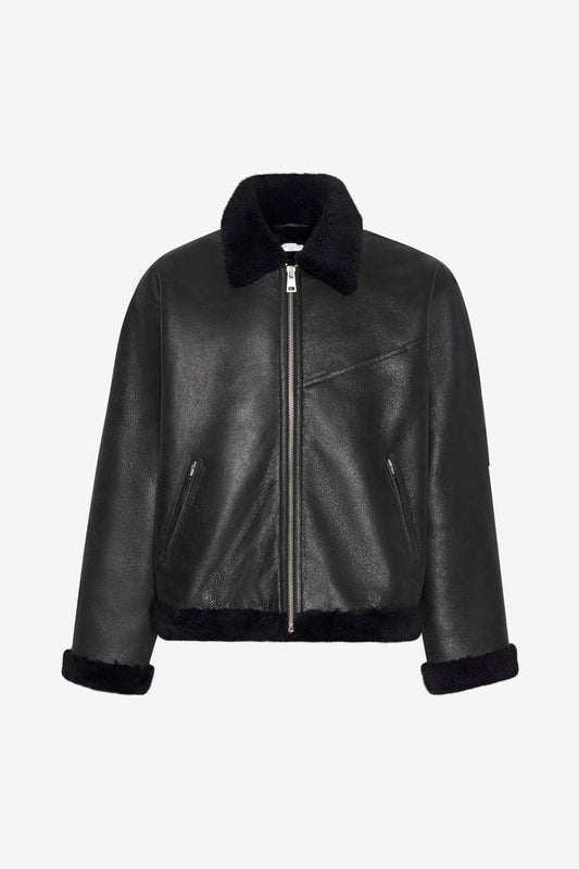 BOXY SHEARLING JACKET 42 / BLACK