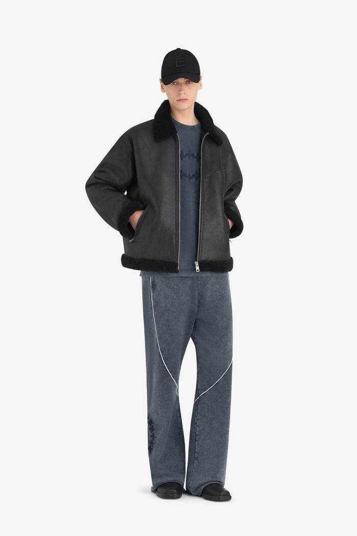 BOXY SHEARLING JACKET 42 / BLACK