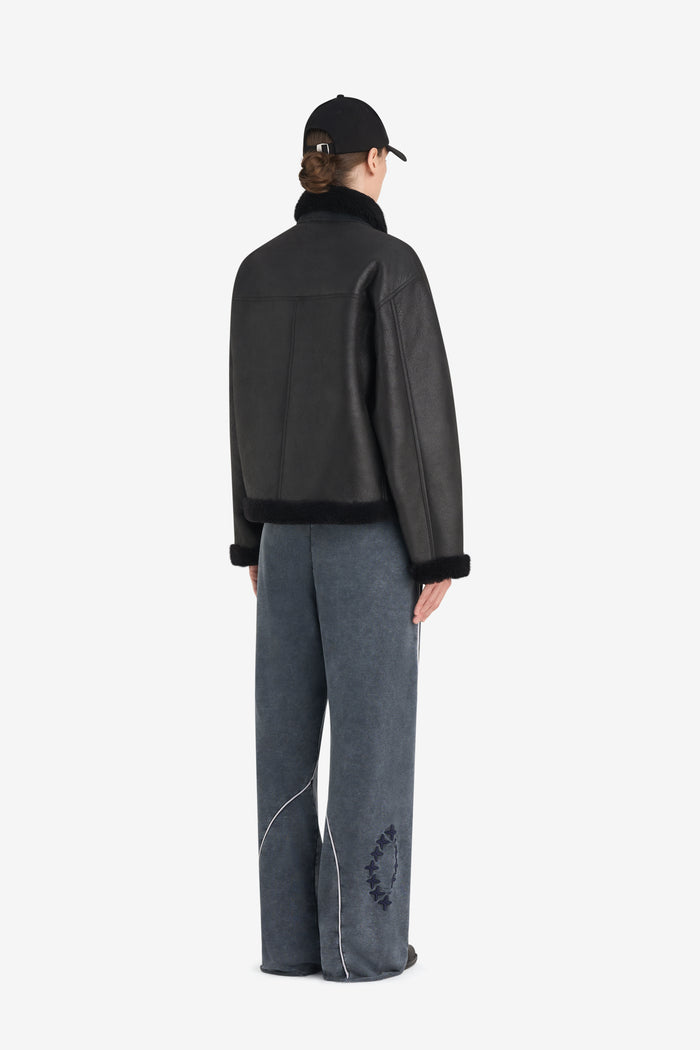 BOXY SHEARLING JACKET 42 / BLACK