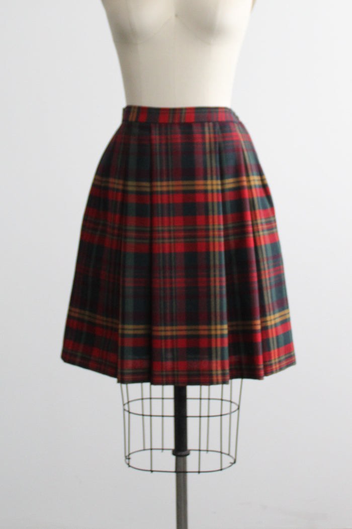 bramble wool pleated mini skirt