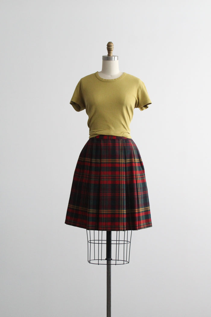 bramble wool pleated mini skirt