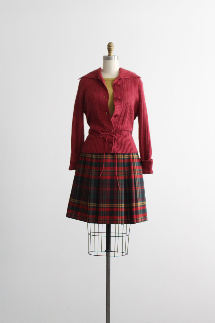 bramble wool pleated mini skirt