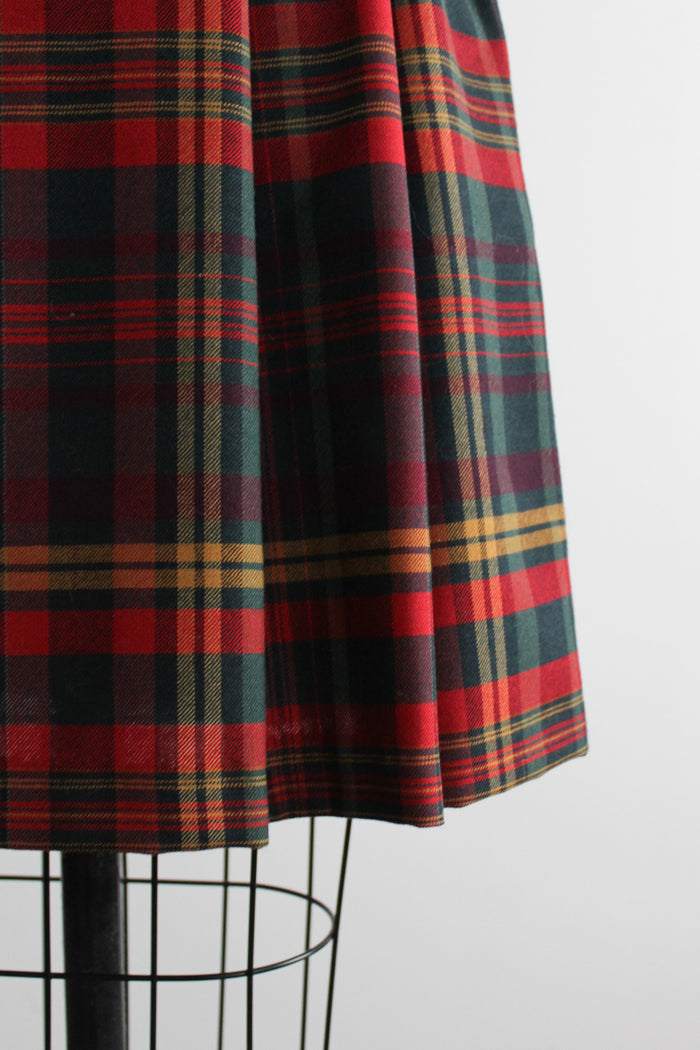 bramble wool pleated mini skirt