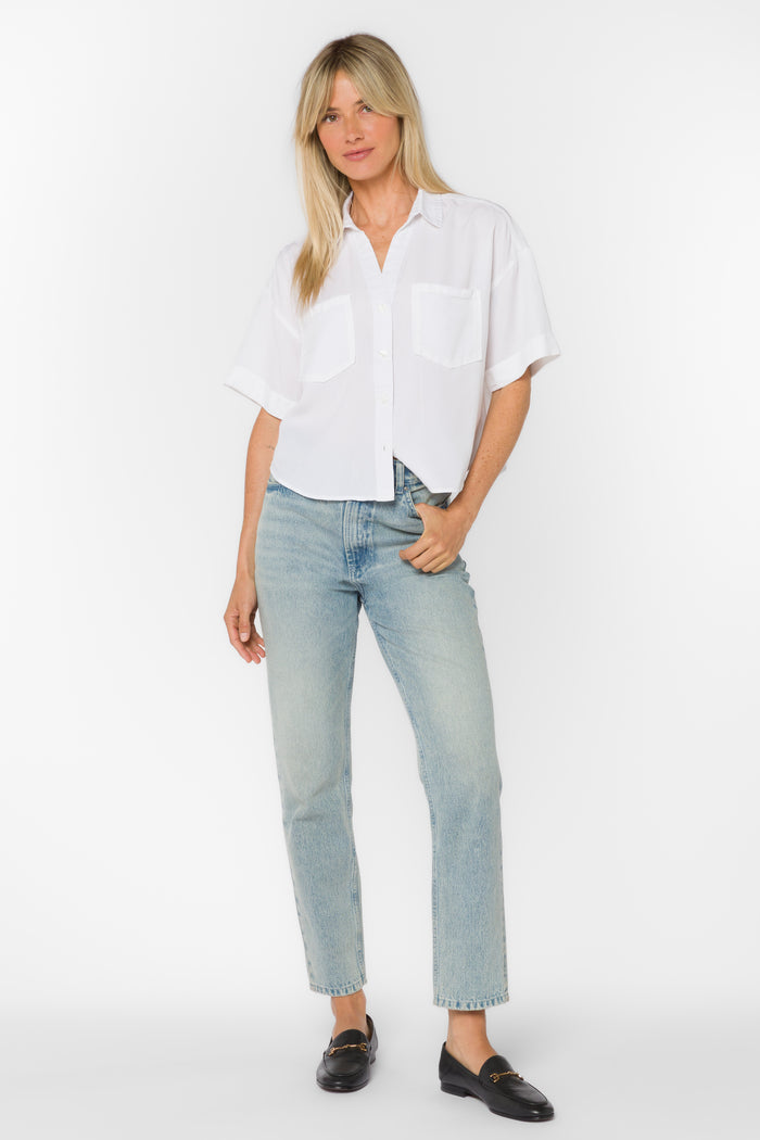 Brandon Optic White Shirt - Tops - Velvet Heart Clothing