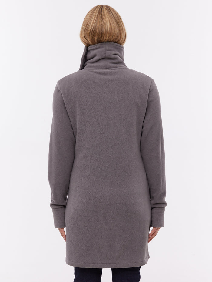Bridgit Grey Funnel Zips Microfleece Maxi Length Shot 4