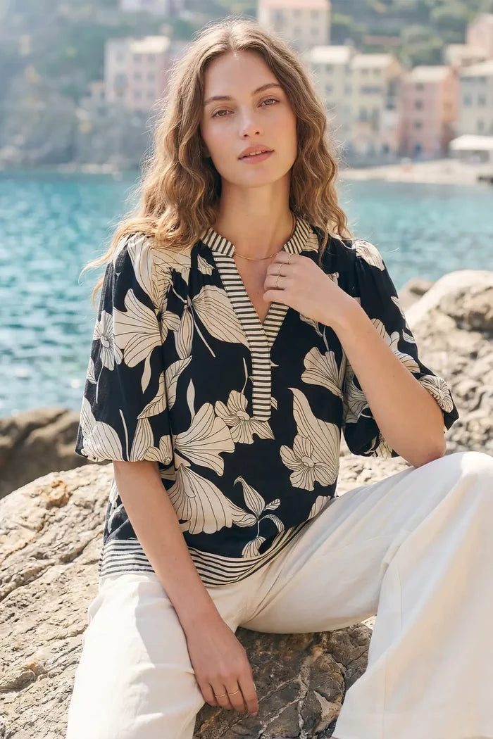 Bright Day Ahead Black Floral Top-Cute-Trendy-Shop-Womens-Boutique-Clothing-Store