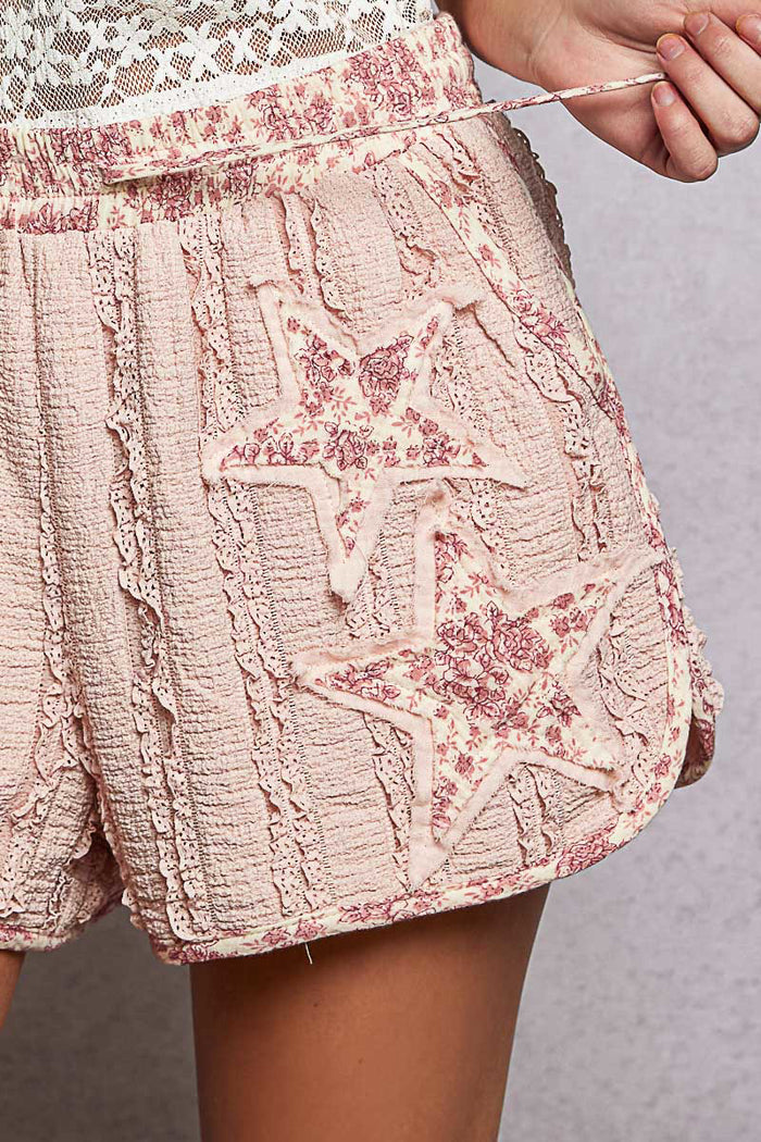Brightest Stars Textured Star Shorts-Pink-SMALL-Cute-Trendy-Shop-Womens-Boutique-Clothing-Store