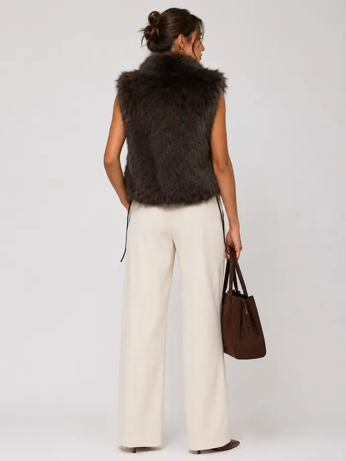 Brown Faux Fur Vest - Born To Glam