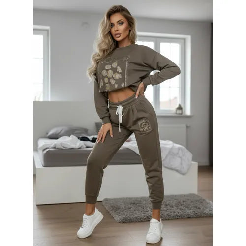 Brown Love Patch Lounge Set - Born To Glam