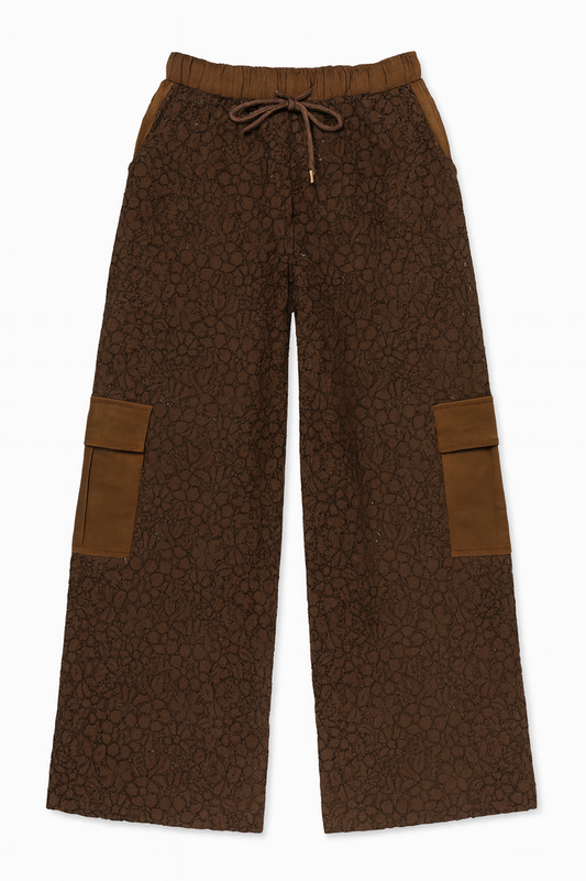BTG_FLATLAY_CANDIDATE | brown-textured-wide-leg-cargo-pants