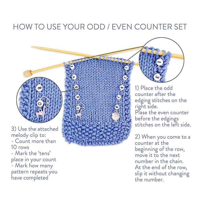 Bug Friends Odd/Even Row Counter Set (for knitting flat)