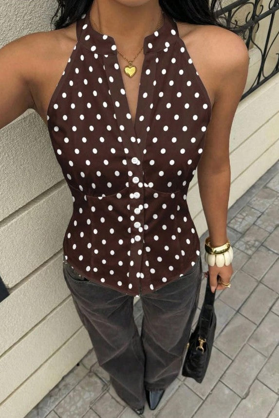 Busy Day Ahead Sleeveless Halter Top-Cute-Trendy-Shop-Womens-Boutique-Clothing-Store