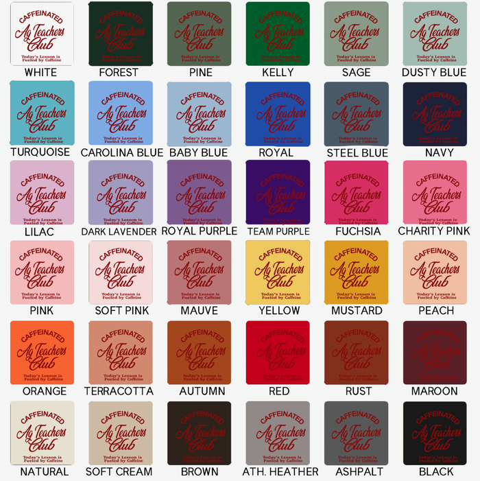 Caffeinated Ag Teacher Club- Bella Canvas T-Shirt