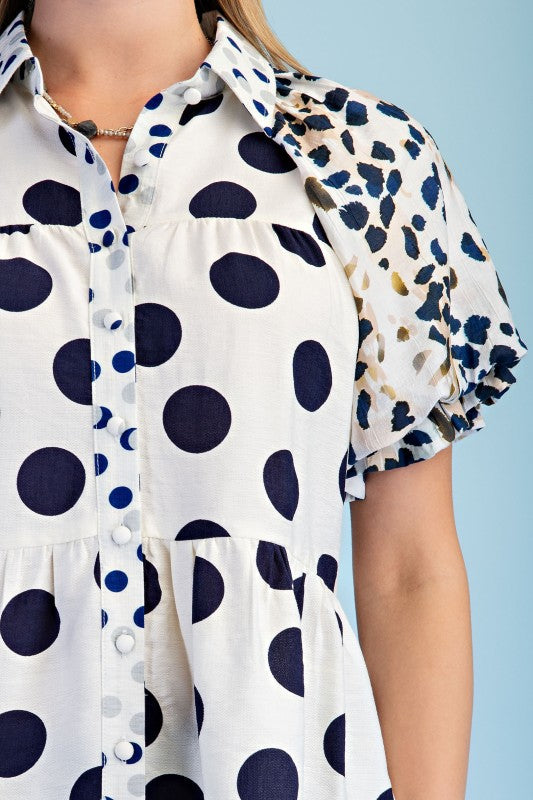 Can't Change Your Spots Mixed Print Top-Cute-Trendy-Shop-Womens-Boutique-Clothing-Store