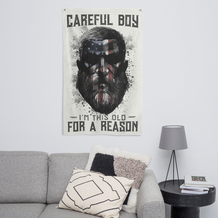Careful Boy: Light Wall Flag
