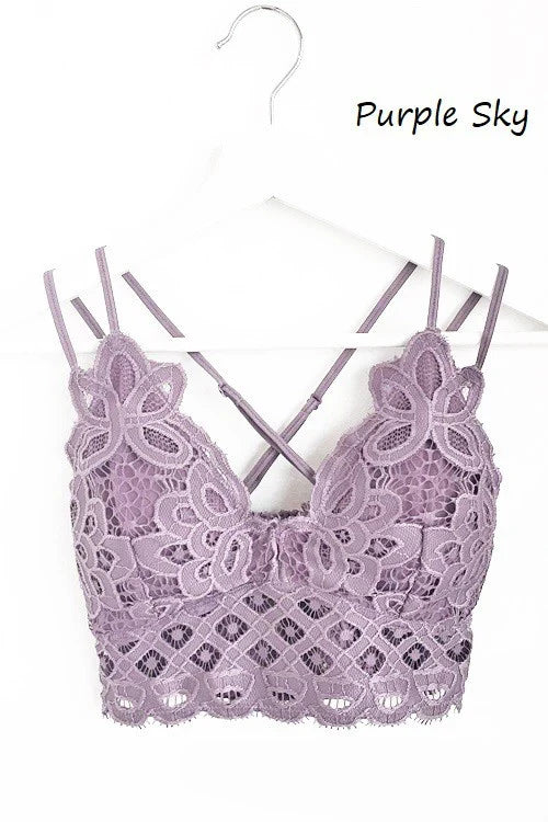 Purple lace bralette
