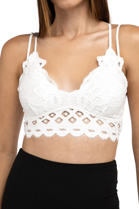 white lace bralette