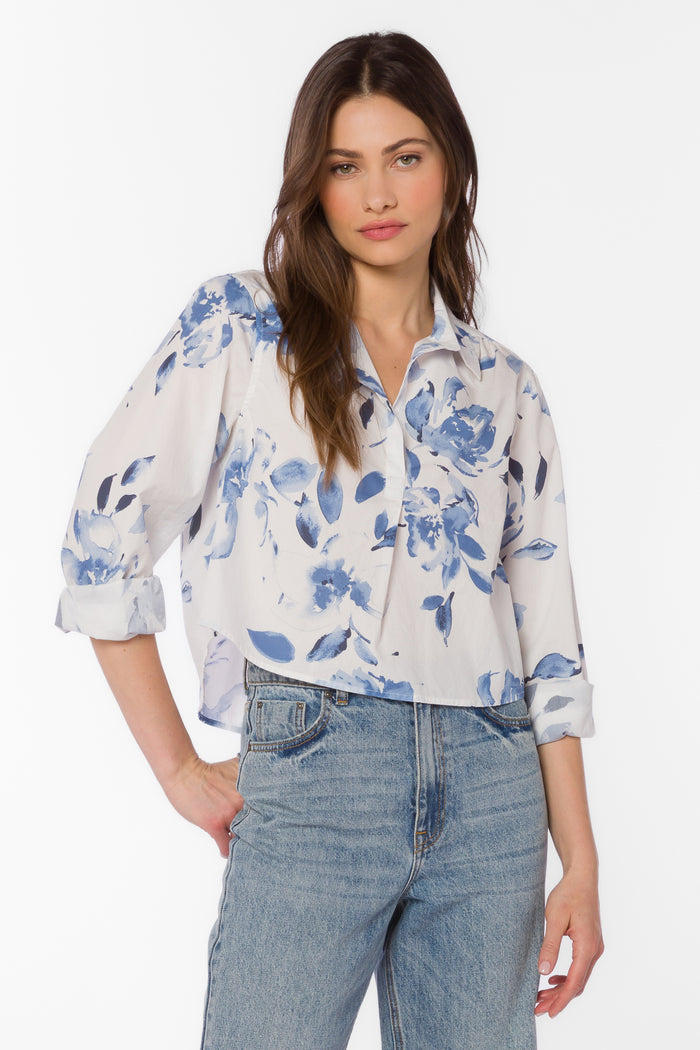 Chandler Washed Waterflower Shirt - Tops - Velvet Heart Clothing