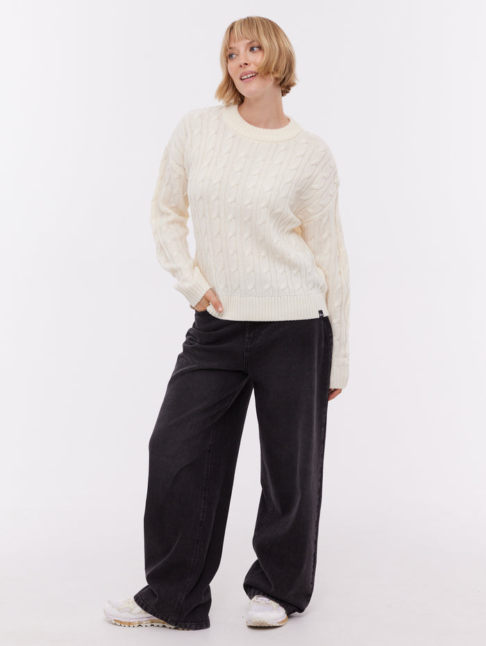 Chanice Beige CR028 Knit Crews Cable True Knit Shot 2