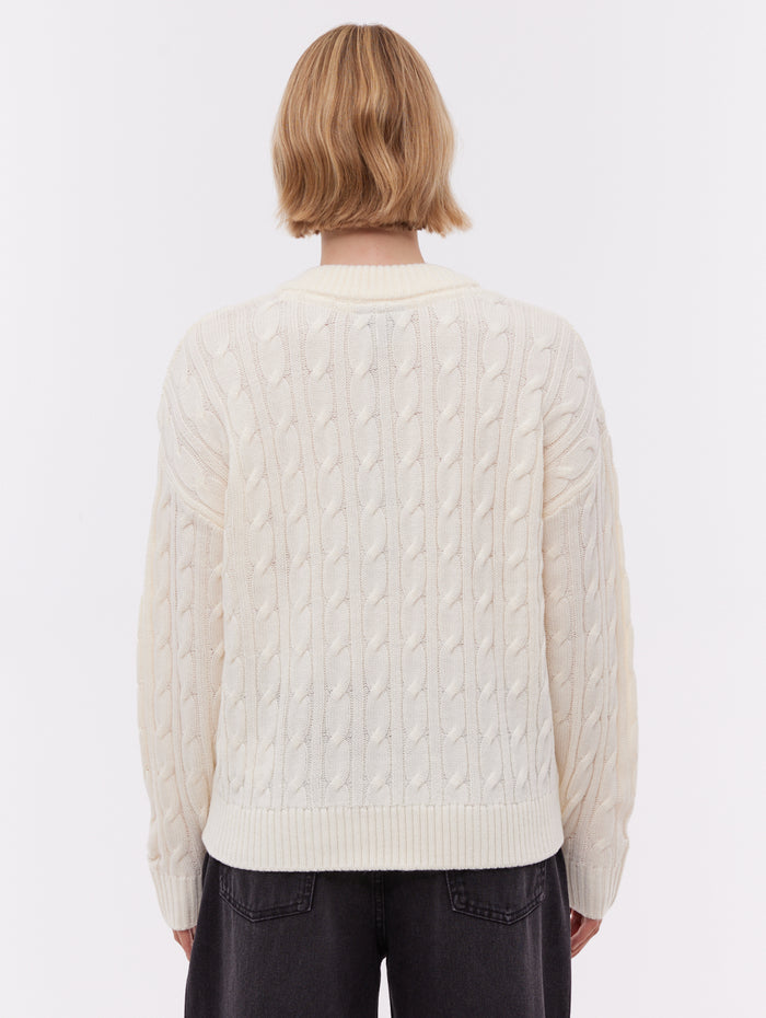 Chanice Beige Knit Crews Cable True Knit Shot 4