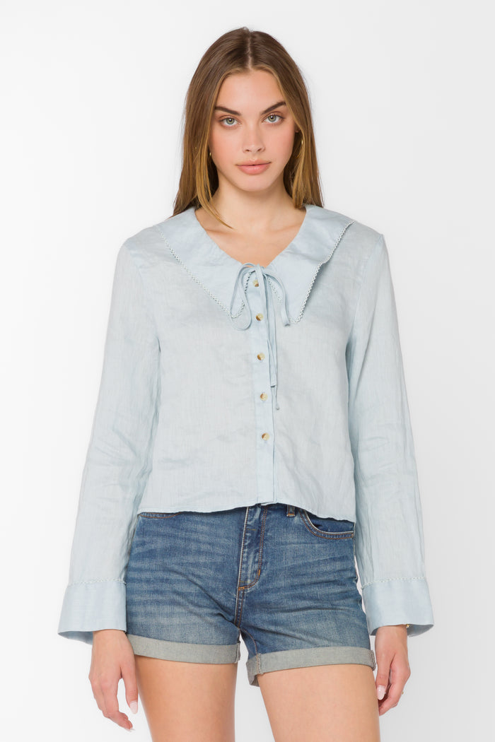 Chelina Blue Shirt - Tops - Velvet Heart Clothing