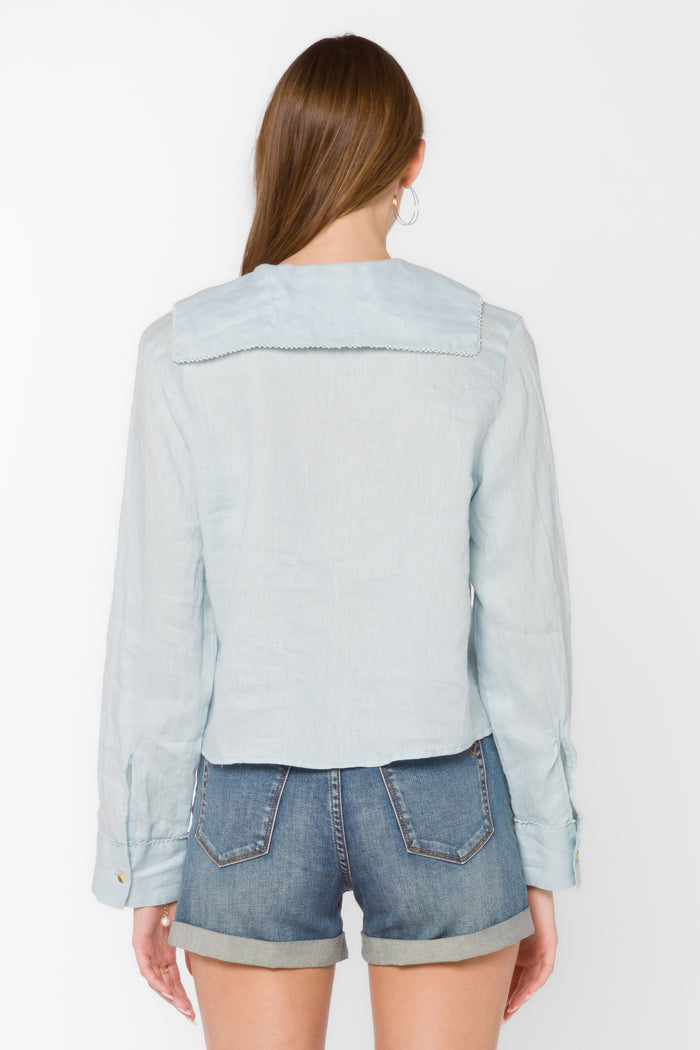 Chelina Blue Shirt - Tops - Velvet Heart Clothing
