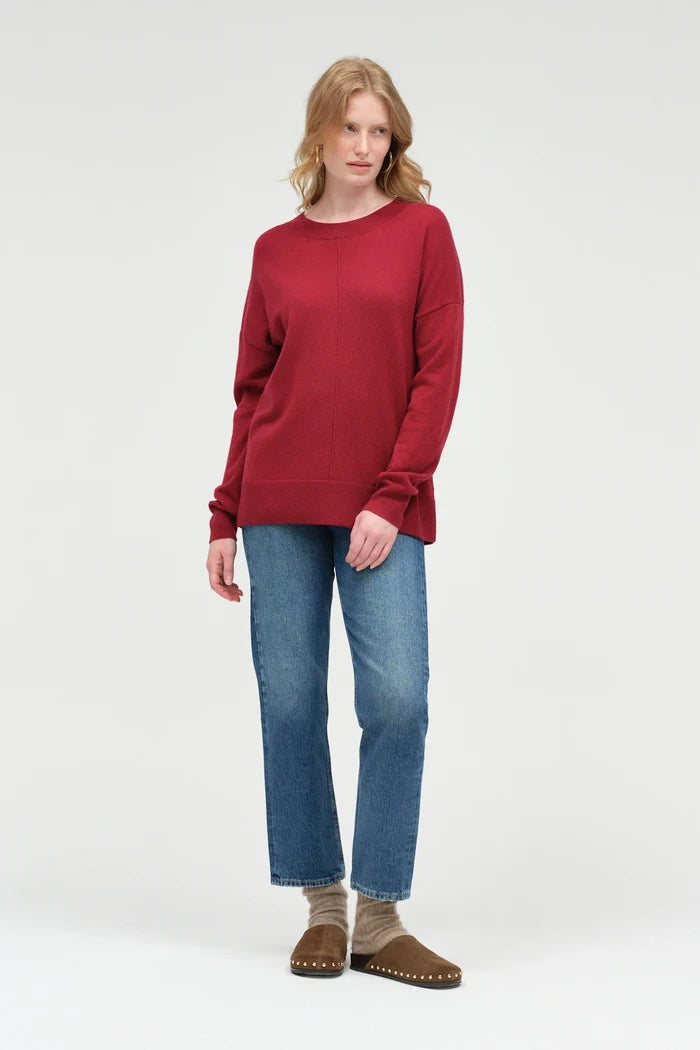 Cherry Wool-Cashmere Slouchy Sweater