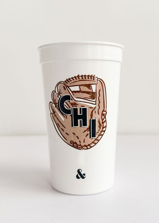 Chi Baseball Mitt Stadium Cup - Black & White
