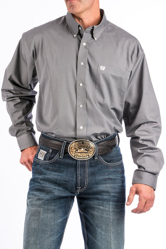 Cinch Solid Grey Button Down Western Shirt