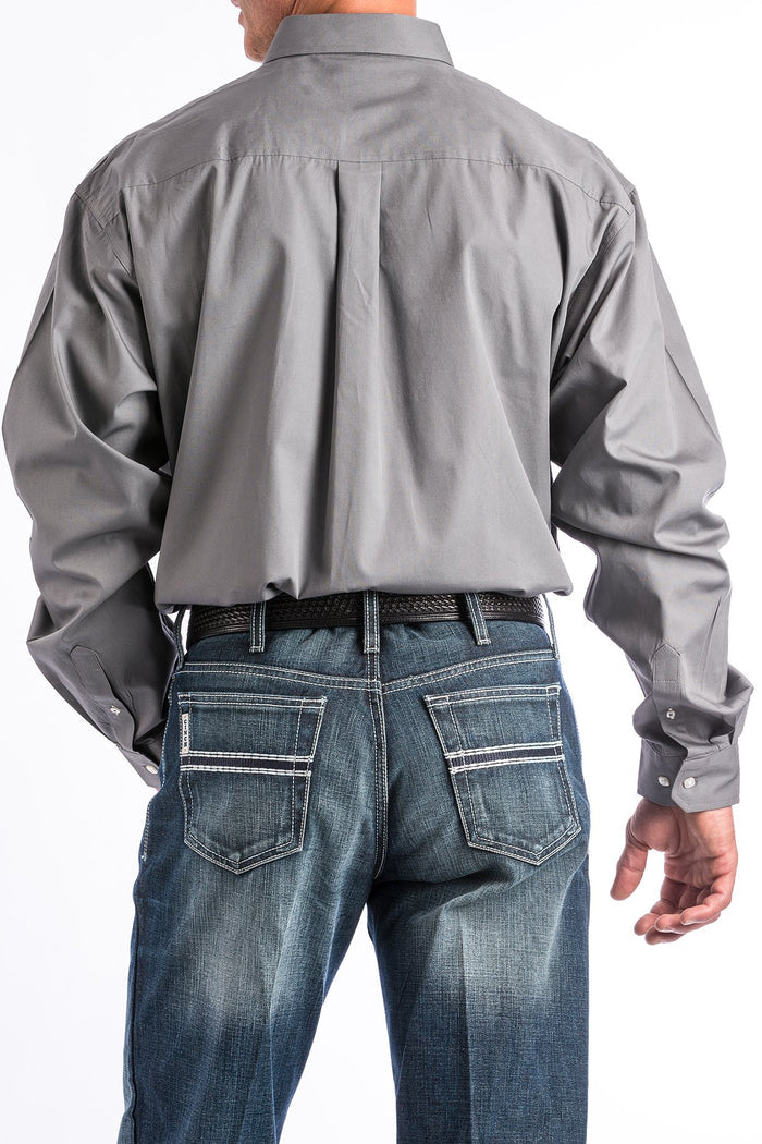 Cinch Solid Grey Button Down Western Shirt