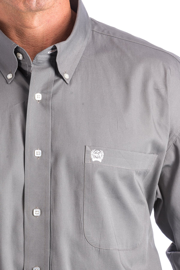 Cinch Solid Grey Button Down Western Shirt