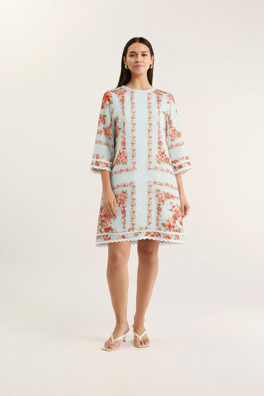 Claire Linen Dress In Portofino