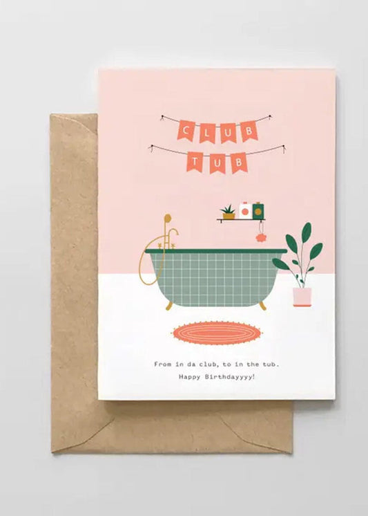Club Tub Birthday Card