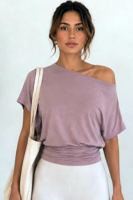 Coastal Casual Off Shoulder Top-Mauve-SMALL-Cute-Trendy-Shop-Womens-Boutique-Clothing-Store