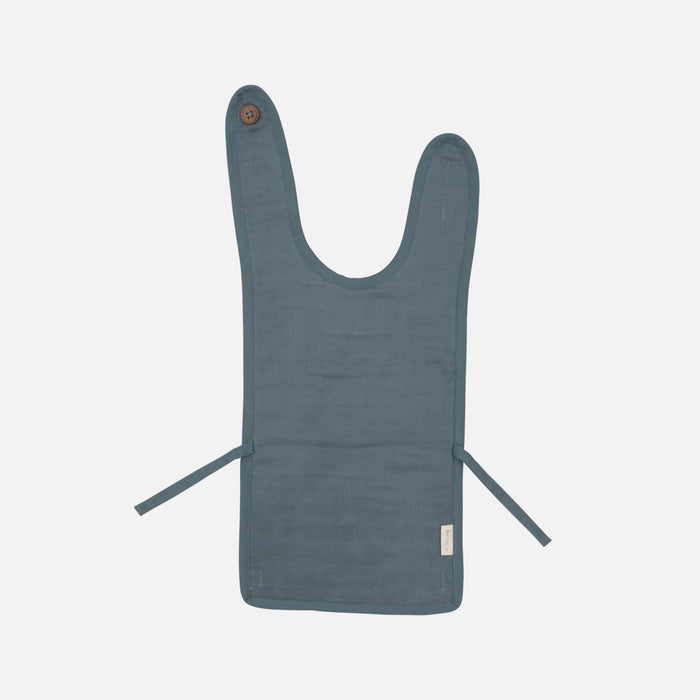Cotton Muslin/Terry Feeding Bib - Blue Spruce