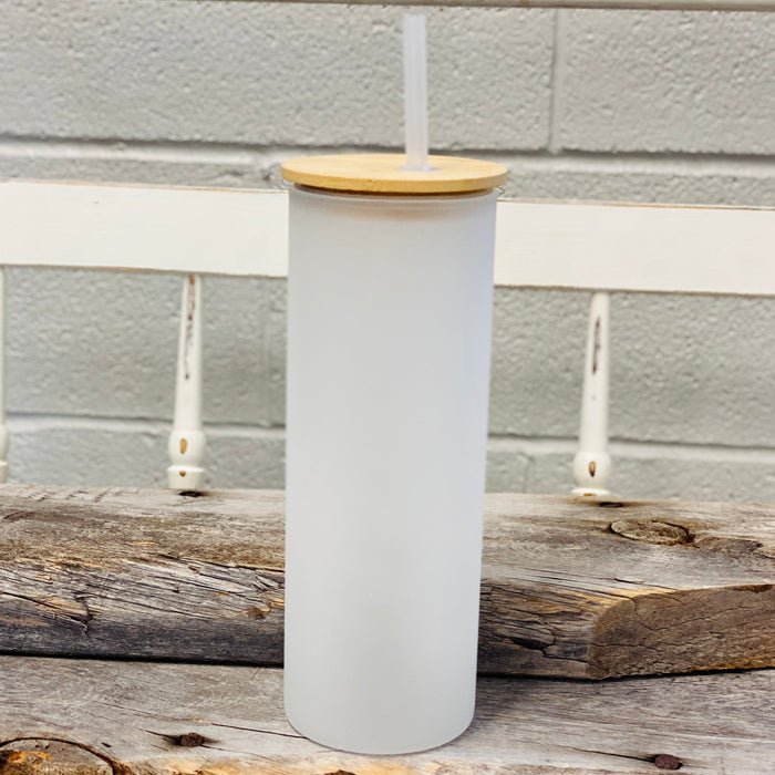 25oz Frosted Glass Tumbler